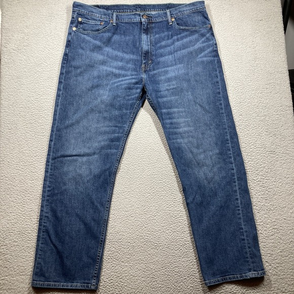 Levis 505 Jeans Mens 42x32 (42x31) Medium Wash Straight Stretch Western Cowboy - Picture 1 of 16